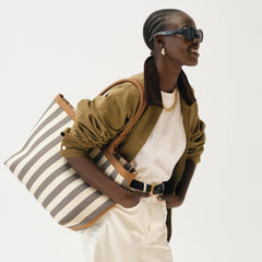 The Lightweight Zip Tote - Cabana Stripe