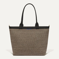 The Lightweight Zip Tote - Cacao Herringbone
