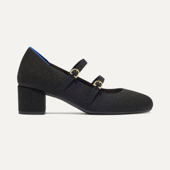 The Double Buckle Mary Jane Heel - Black